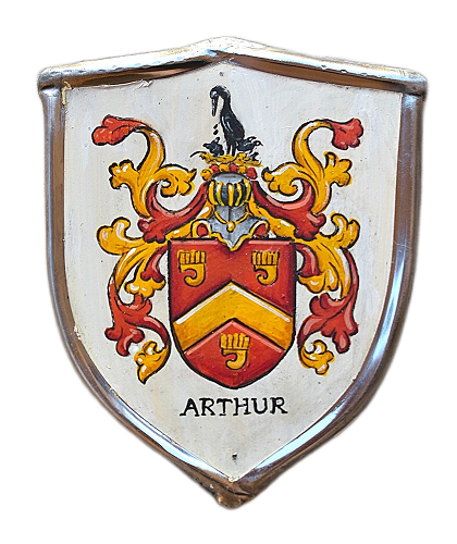 Wappenschild, Türschild mit ARTHUR Familienwappen