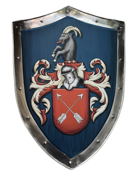 Handgemaltes Familienwappen - Wappenschild Metall