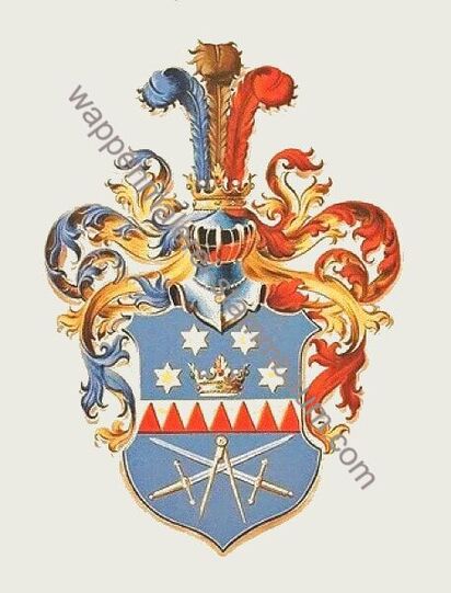 Wappenmalerei im alten heraldischen Malstil gemalt