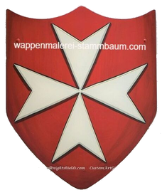 Kreuzritter  Malteserkreuz, Malteser Wappen Ritterschild Rot
