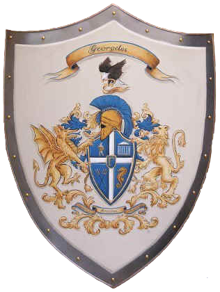 Wappen auf Ritterschild, Handgemalt Kampfschild- Ritterschild Wappen - Vierspitzschild