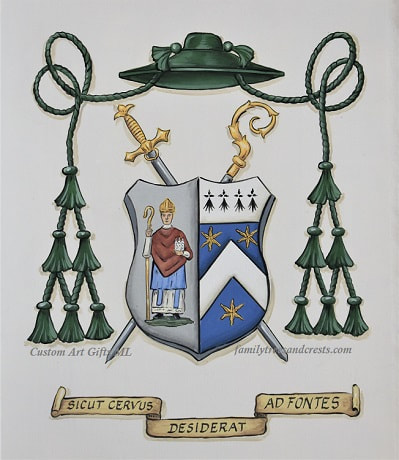 Bishof Wappen -  Wappenmalerei auf Aquarellpapier