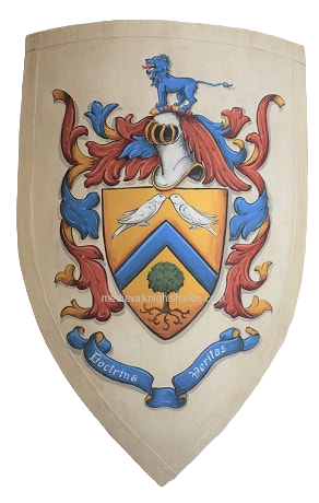 Holz Ritterschild, Kampfschild mit Wappen