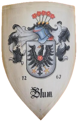 Blum Mittelalter Ritterschild handgemalt