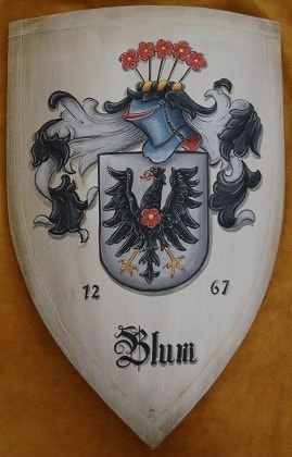 Blum Mittelalter Ritterschild handgemalt