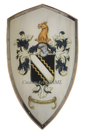 Familienwappen Clopton - Metall Wappenschild