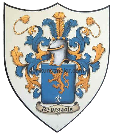 Wappenmalerei Bourgeois handgemalt auf Wappenschild