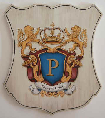 Hochzeitswappen -  Logo  Wappenschild Holz