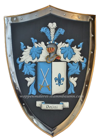 Delisi Familienwappen - Wappenschild Metall