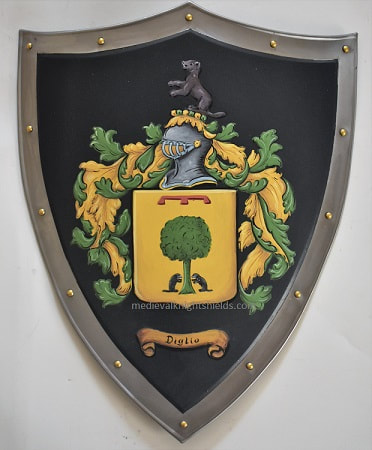 Ritterschild Metall mit Diglio Wappen