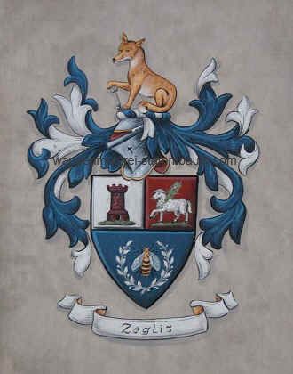 Zeglis Wappenmalerei handgemalt auf Leinwand -