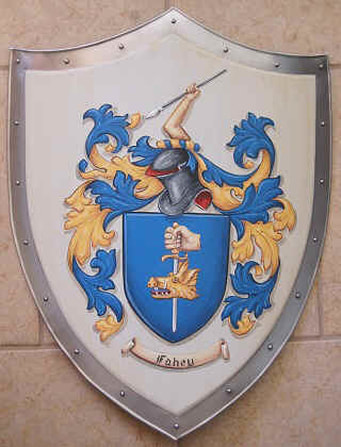 Wappen Ritterschild, Familienwappen Fahey- Wappenschild Stahl