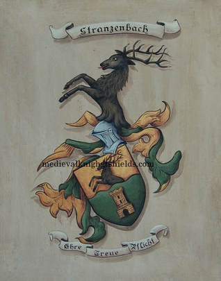 Wappen, Wappenmalerei handgemalt Leder
