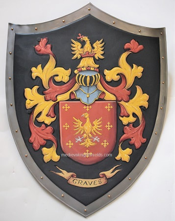 Wappenschild - Ritterschild mit Graves Familienwappen