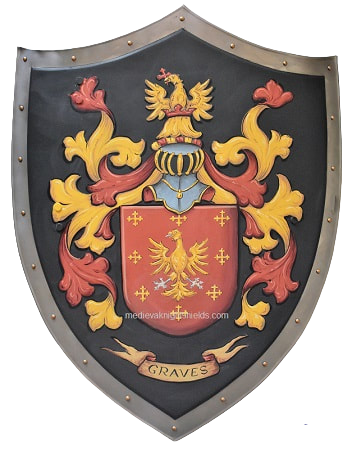 Wappenschild - Ritterschild mit Graves Familienwappen