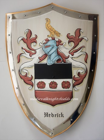 Hedrick  Familienwappen Wappenschild Metall