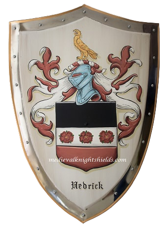 Hedrick  Familienwappen Wappenschild Metall