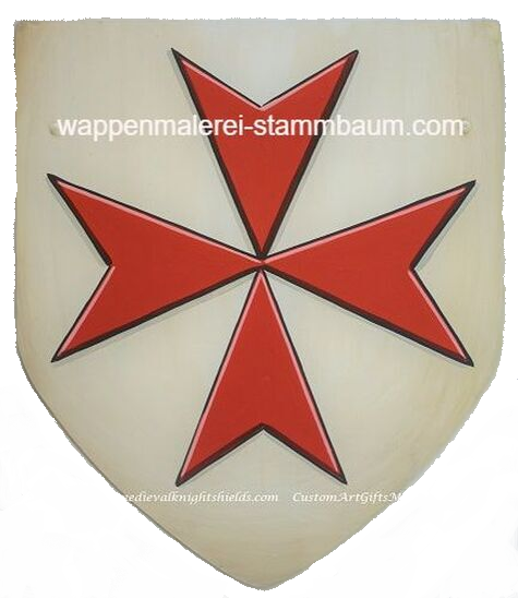 Malteserkreuz, Malteser Wappen Ritterschild Antikweiss