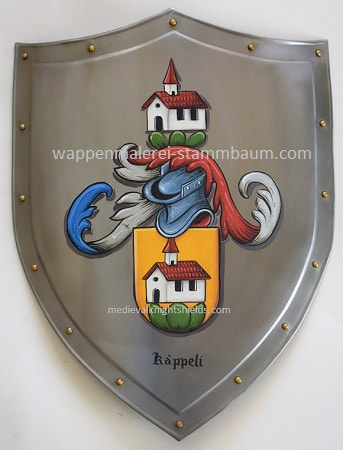 Ritterschild Metall mit Wappen Kappeli