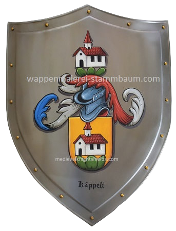 Ritterschild Metall mit Wappen Kappeli