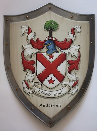 Mittelalter Schild mit Anderson Wappen 