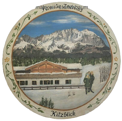 Kitzblick - Schützenscheibe mit Portrait leicht antikisiert