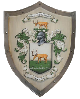 Mittelalter Schild mit Lannen Familienwappen 
