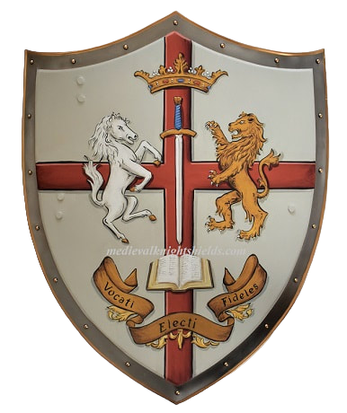 Wappenschild mit Pferd und Loewe
