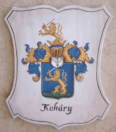 Wappenschild Holz  Wappen Kohary