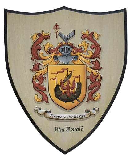 Wappenschild Holz- MacDonald Familienwappen