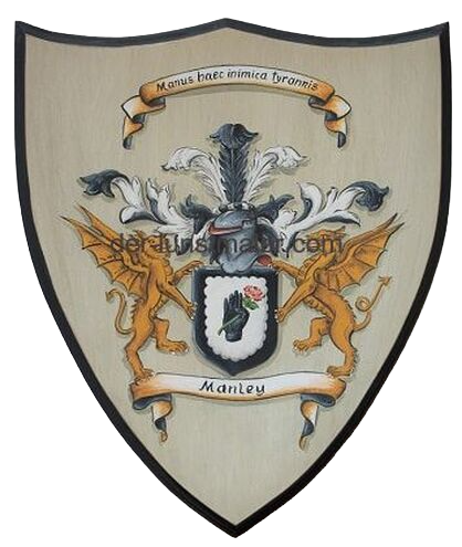 Wappenmalerei Manley handgemalt auf Wappenschild