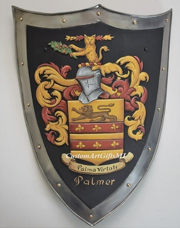 Palmer Familienwappen Wappenschild Metall