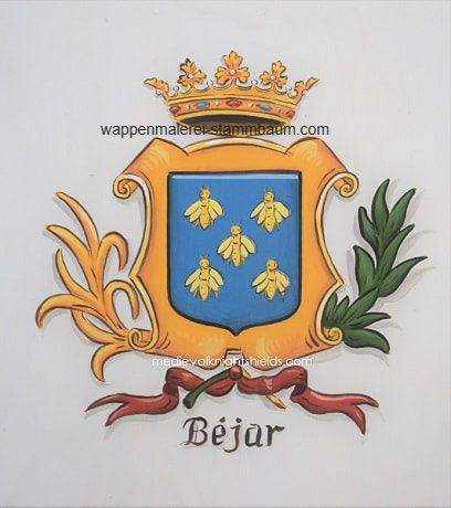 Bejar Wappen handgemalt auf Aluminium Hausschild