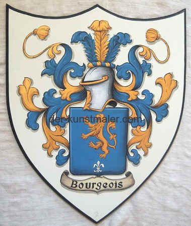 Wappenmalerei Bourgeois handgemalt auf Wappenschild
