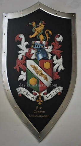Mittelater Schild mit Wappen - schwaz Hintergrund