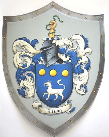 Mittelalter Schild mit Flynn Familienwappen 