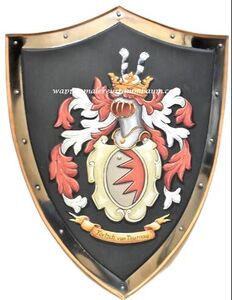 Familienwappen auf Ritterschild, Mittelalter Wappenschild