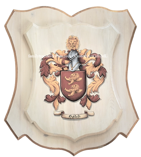 Hatch Familienwappen Wappenschild Holz