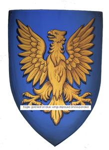 Wappenschild Adler mit ausgebreiteten Flügeln