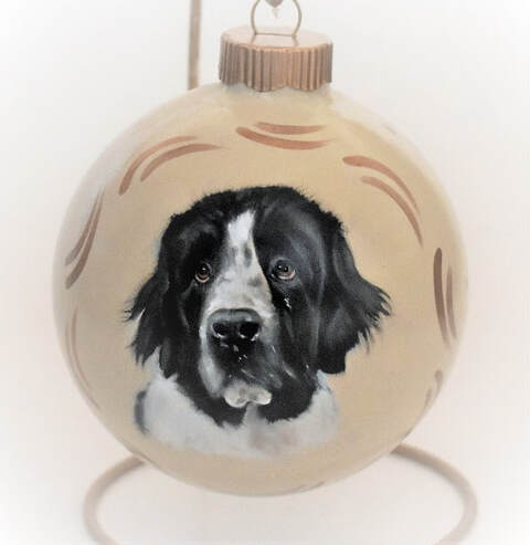 Hundeportrait, Portraitmalerei Weihnachtskugeln 2