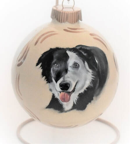 Hundeportrait, Portraitmalerei Weihnachtskugeln