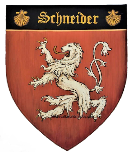 Metall Hausschild mit Schneider Wappen