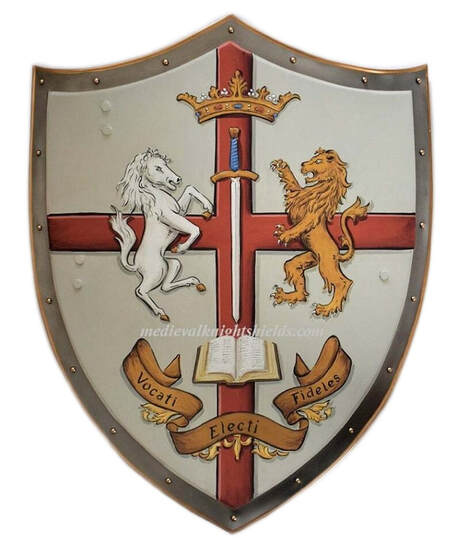 Religiöses Wappen mit Pferd und Loewe