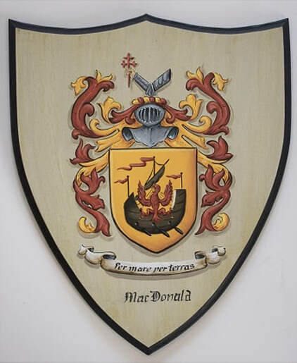 Wappenschild Holz- MacDonald Familienwappen