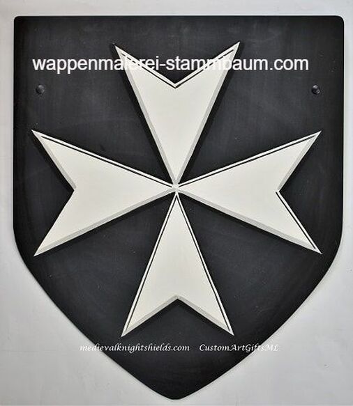 Malteserkreuz, Malteser Wappen Ritterschild Schwarz