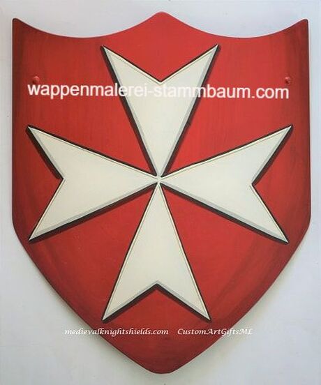 Malteserkreuz, Malteser Wappen Ritterschild Rot