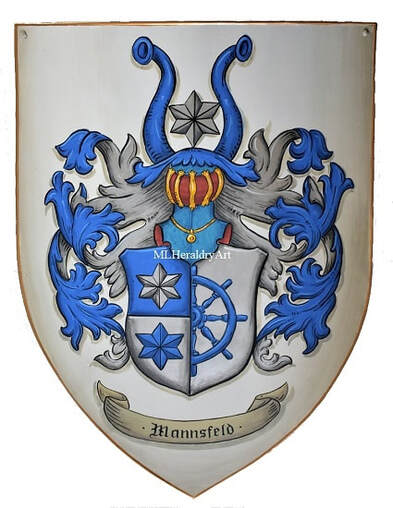 Ritterschild mit Mannsfeld Familienwappen