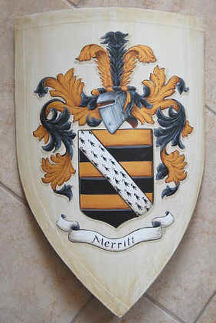 Handgemalt Kampfschild- Ritterschild - Merritt Wappen