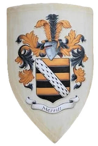Handgemalt Kampfschild- Ritterschild - Merritt Wappen