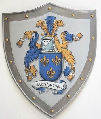 Metall Wappenschild mit Montgomery Familienwappen